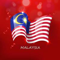 feliz día nacional de malasia, fondo de bandera de país, diseño de aniversario vector