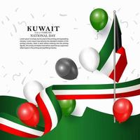 Kuwait national day poster template for a country's national day vector