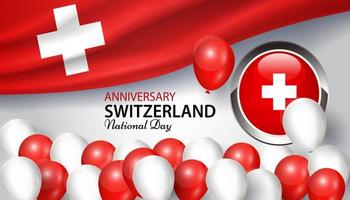 Switzerland national day poster template for a country's national day vector