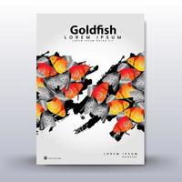 Poster design. Goldfish festival, with a colorful fish background. vector