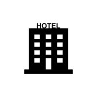 icono de vector de edificio de hotel. signo plano relleno para concepto móvil y diseño web. icono de glifo de edificio de oficinas.