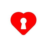 heart shaped padlock red in locked and unlocked isolated on white, red padlock heart for love romantic feeling. logo illustration. Vector graphics. EPS 10