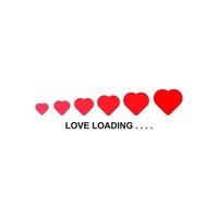 Love loading collection. Red heart. Funny happy valentines day element.Web design app download timer. Flat trendy object. Vector illustration.EPS 10