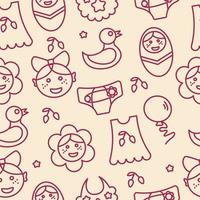 Children's drawings vector seamless pattern