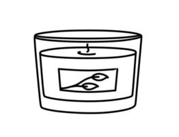 A candle in a glass cup. Magic symbols doodles from the boho period mystical hand-drawn elements. Magical vector elements