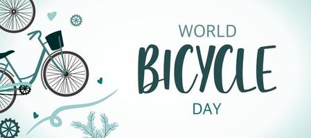 World Bicycle Day. Banner for the holiday. vector