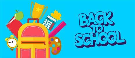 A banner on a school theme with a backpack. The inscription back to school, a place for your text. vector