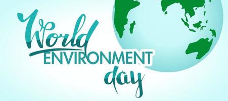 día Mundial del Medio Ambiente. pancarta sobre el tema de la ecología y el cuidado de la naturaleza. planeta Tierra. vector