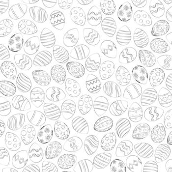 patrón de huevos de pascua blancos cuadrados líneas finas - vector