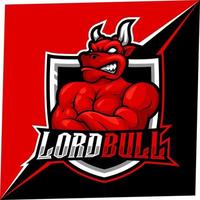 mascota de bull esport para deportes y logotipo de esports vector