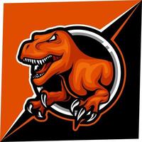 mascota t rex para el logotipo de deportes y esports vector