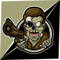 mascota zombie para deportes y logotipo de esports vector