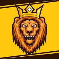 head lion mascot esport logo vector illustration