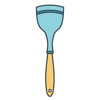 Kitchen spatula vector icon. Hand drawn color illustration isolated on white background. Sketch of a cutlery for cooking. Flat cartoon clipart for decoration, menu design, cafe, restaurant, web