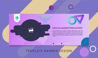 gradiente de diseño de banner de plantilla. experto en marketing digital vector