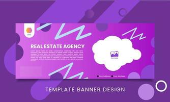 Template banner design gradient. Real estate agency banner promotion vector
