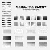 Set of seamless abstract geometric memphis and geometric elements in retro memphis style vector