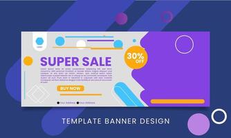 Template banner design gradient. Super sale banner promotion vector