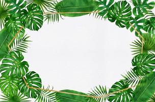marco de hojas tropicales acuarela foto