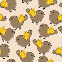 seamless pattern cartoon bird vector