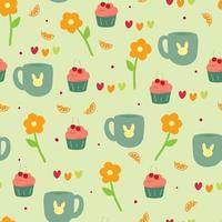 seamless pattern cartoon cute stuff vector