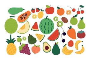 cartoon fruit sticker set vector