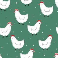 seamless pattern cartoon chicken vector