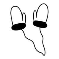 Vector hand drawn mittens doodles. Clothing winter illustration