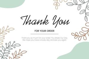 Set Thank You Card Elegant Line Art Love Shop Customer Template illustration vector