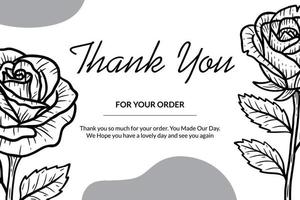 Set Thank You Card Elegant Line Art Love Shop Customer Template illustration vector
