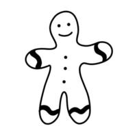 Hand drawn doodle of Christmas gingerbread man in vector format