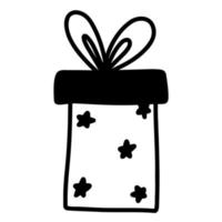 Hand drawn doodle gift box in vector format