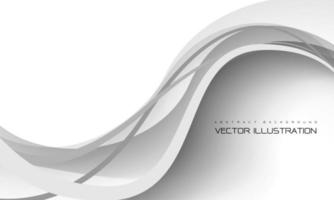 Abstract black grey curve wave dynamic on white design modern futuristic background vector