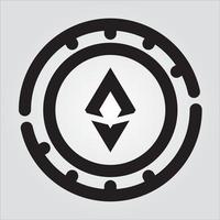 aislado delineado ethereum cryptocurrency icono gráfico vectorial escalable transparente vector pro