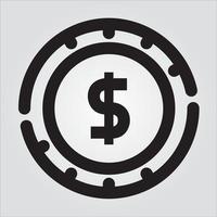 Isolated Outlined Dollar Currency Transparent Scalable Vector Graphic Icon Pro Vector