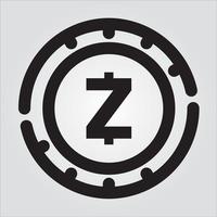 Isolated Outlined ZCash Cryptocurrency Transparent Scalable Vector Graphic Icon Pro Vector