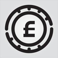 Isolated Outlined Pound Currency Transparent Scalable Vector Graphic Icon Pro Vector