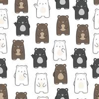 Seamless Pattern with Bear Cartoon vector