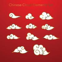 Chinese Cloud Elements Set vector