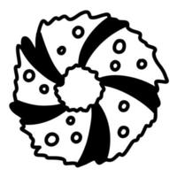 Hand drawn vector wreath in doodle style.