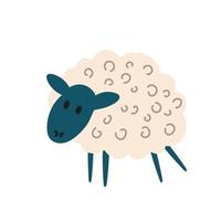 ovejas de dibujos animados. lindo cordero animal de granja. ilustración vectorial aislada en el fondo blanco. vector