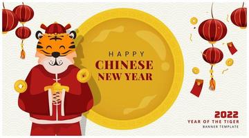 Happy 2022 Chinese new year on banner design vector