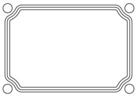 Frame and border isolated vector. Black outline on white bakcground template.