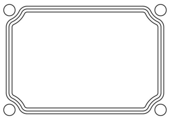 Frame and border isolated vector. Black outline on white bakcground template.