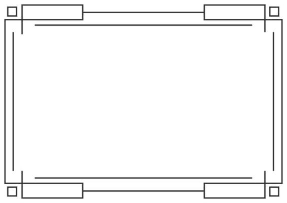 Frame and border isolated vector. Black outline on white bakcground template.