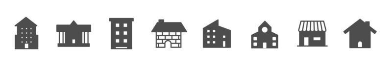 Set of home icon vector illustrator. House linear line silhouette symbol.