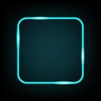 Neon light square banner. Glowing frame isolated on transparent background. Realistic template sign vector. vector