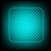 Neon light square banner. Glowing frame isolated on transparent background. Realistic template sign vector. vector