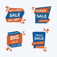 set of sale banner best choice, super, big, mega sale vector