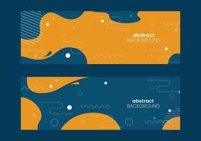 banner abstracto fluido con elemento memphis vector